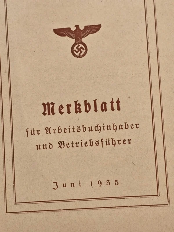 1935-third-reich-nazi-german-booklet-labor-book-instructions-w-swastika-eagle-cover-02-309e2957 1935 Third Reich Nazi German Booklet – Labor Book Instructions w Swastika Eagle Cover