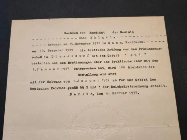 1937-german-third-reich-doctors-certificate-physician-document-berlin-embossed-swastika-ea-02-3b9bfed1 1937 German Third Reich Doctors Certificate Physician Document Berlin Embossed swastika Eagle Stamp