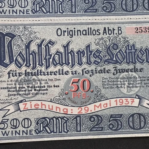 1937-german-third-reich-lotterie-lottery-tickets-pair-cultural-and-social-relief-copies-02-91289764 1937 German Third Reich Lotterie Lottery Tickets Pair Cultural & Social Relief COPIES