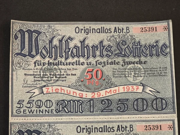 1937-german-third-reich-lotterie-lottery-tickets-pair-cultural-and-social-relief-copies-03-a26d285d 1937 German Third Reich Lotterie Lottery Tickets Pair Cultural & Social Relief COPIES