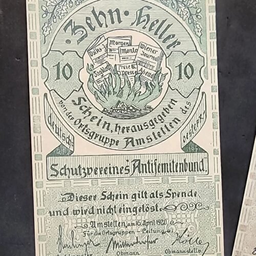 20240519_110830.jpg Anti Semitic Jewish Currency Austrian Antisemiticbund Notgelds lot x 4