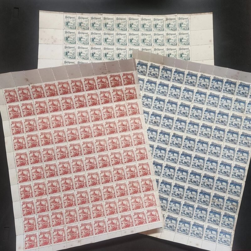 20240520_163733.jpg Feldpost Stamp Sheets x 3 WW2 Nazi German Third Reich Soldiers Mail
