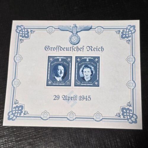 20241107_193000.jpg Adolf Hitler Eva Braun Wedding Nazi German Third Reich Souvenir Stamp Sheet