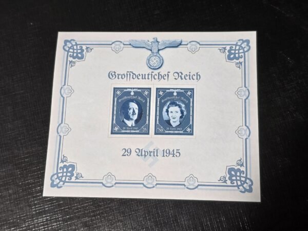 20241107_193000.jpg Adolf Hitler Eva Braun Wedding Nazi German Third Reich Souvenir Stamp Sheet