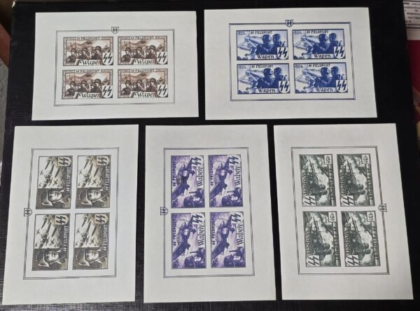 20241107_193645.jpg Wapen Waffen SS Feldpost Stamp Sheets MNH WW2 Nazi German Third Reich Postal