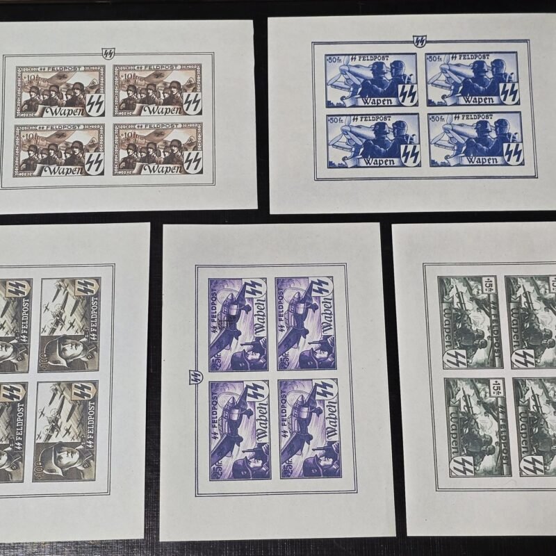 20241107_193645.jpg Wapen Waffen SS Feldpost Stamp Sheets MNH WW2 Nazi German Third Reich Postal