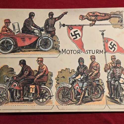 NSKK Motor Korps Motorcycle Troops Cutout Toy Soldiers WW2 Nazi German Third Reich NSDAP