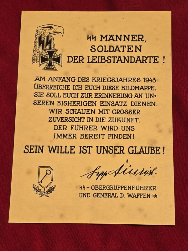 20241123_111237.jpg SS Leibstandarte LSSAH Document WW2 Nazi German Third Reich