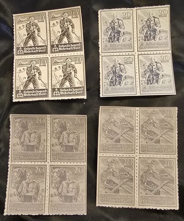 20241203_175208.jpg Hitler Youth HJ DJ Pimpf Stamp blocks x 4 MNH WW2 Nazi German Third Reich