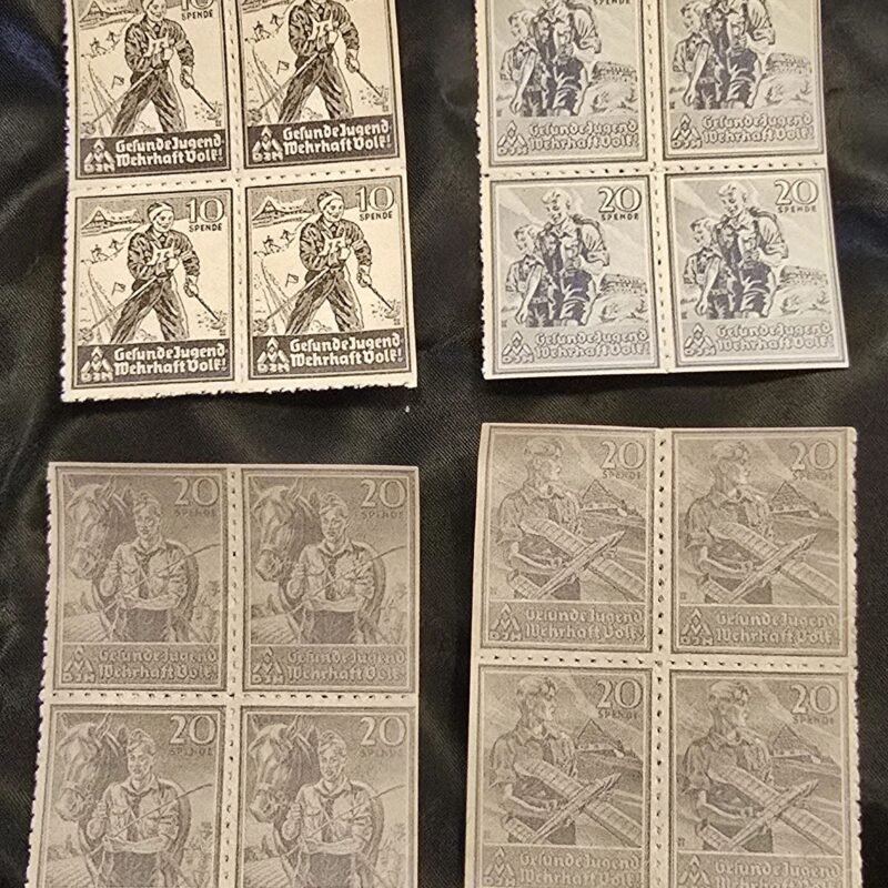20241203_175208.jpg Hitler Youth HJ DJ Pimpf Stamp blocks x 4 MNH WW2 Nazi German Third Reich