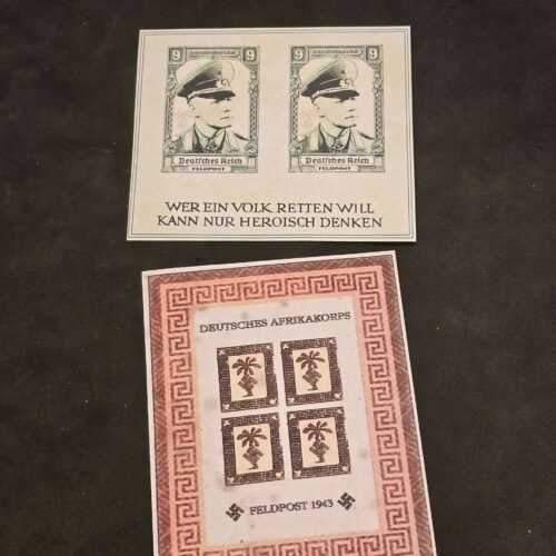 20241205_180302.jpg DAK Afrika Korps General Erwin Rommel Souvenir Stamp Sheets Swastika Palm Tree