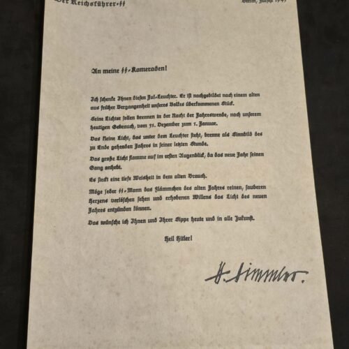 20241212_192907.jpg SS Reichsführer Himmler Document 1943 Julleuchter Letter Berlin WW2 Nazi German