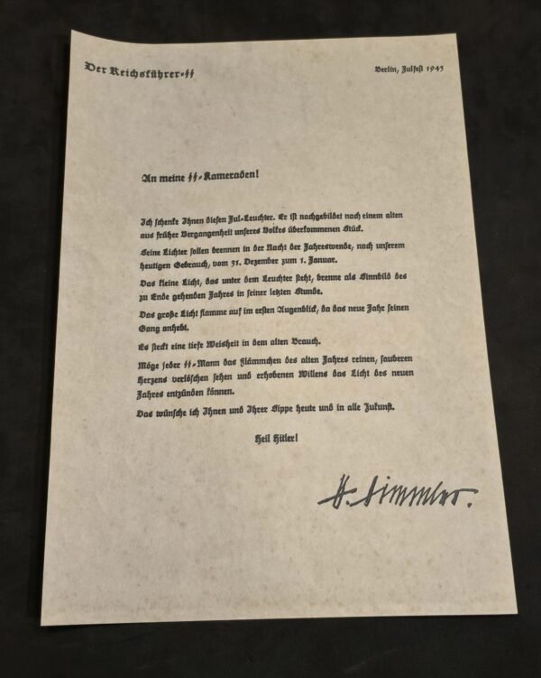 20241212_192907.jpg SS Reichsführer Himmler Document 1943 Julleuchter Letter Berlin WW2 Nazi German
