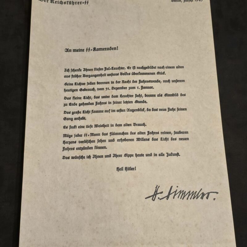20241212_192907.jpg SS Reichsführer Himmler Document 1943 Julleuchter Letter Berlin WW2 Nazi German