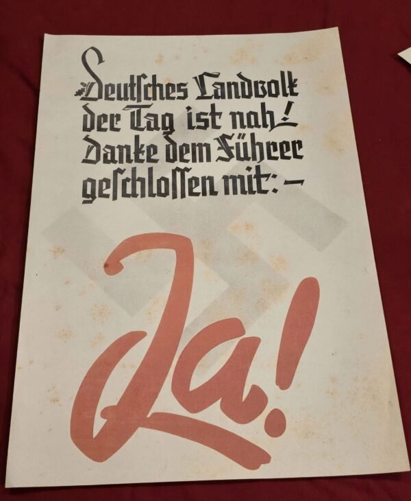 20241212_195135.jpg Adolf Hitler Election Poster JA! WW2 Nazi German Third Reich Propaganda Print