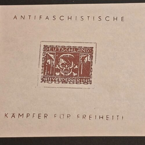 Adolf Hitler ANTIFA Antifaschistische Anti Fascist Souvenir Stamp Sheet