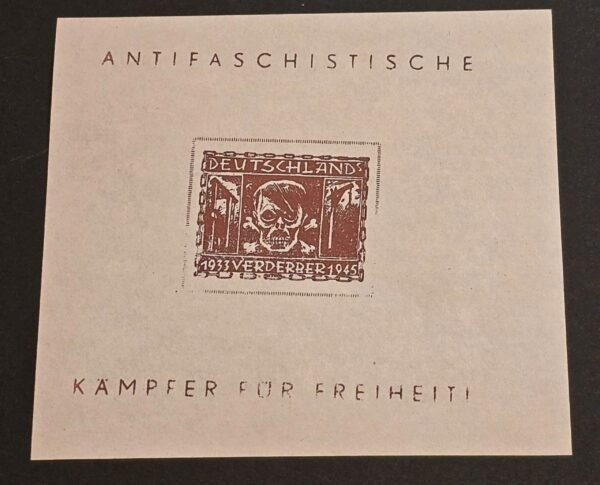 Adolf Hitler ANTIFA Antifaschistische Anti Fascist Souvenir Stamp Sheet