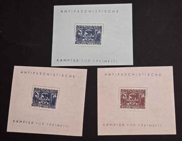 Adolf Hitler ANTIFA Antifaschistische Anti Fascist Souvenir Stamp Sheet x 3