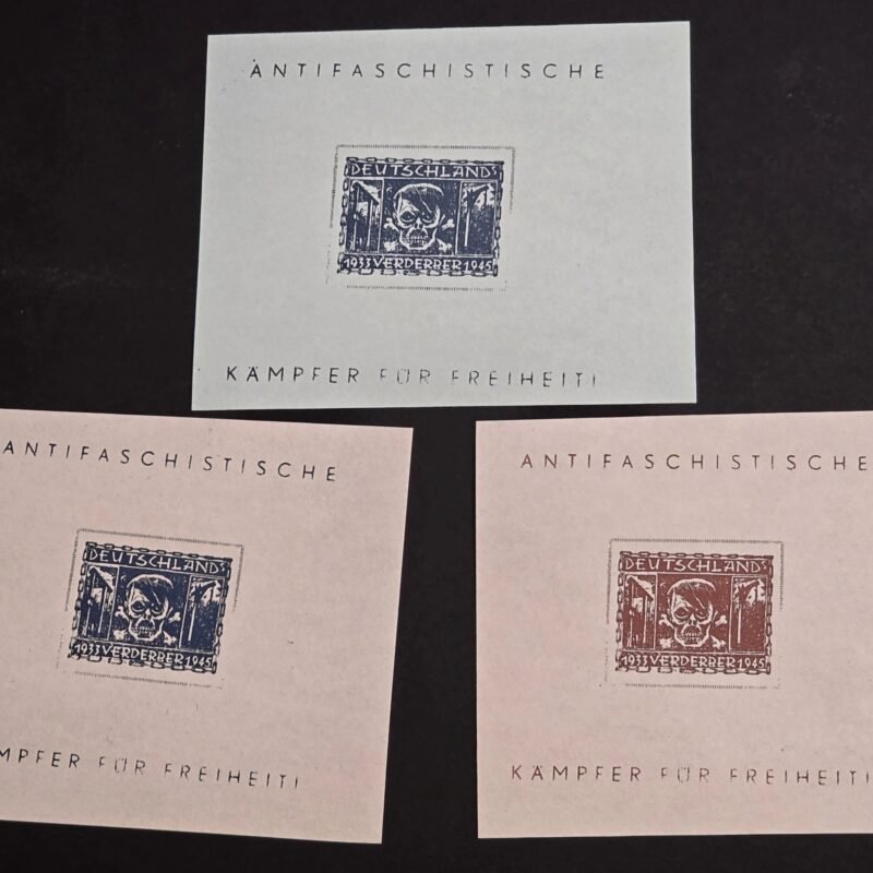 20241221_174902.jpg Adolf Hitler ANTIFA Antifaschistische Anti Fascist Souvenir Stamp Sheet x 3