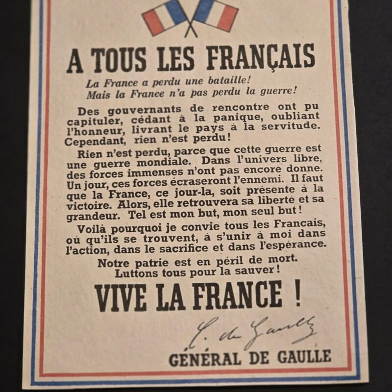 20241221_175924.jpg WWII Free France Propaganda Flyer Call of General Charles de Gaulle