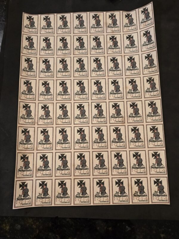 20250107_182859.jpg 1914 Imperial German Soldiers Stamp Sheet w Iron Cross WW1 WWI