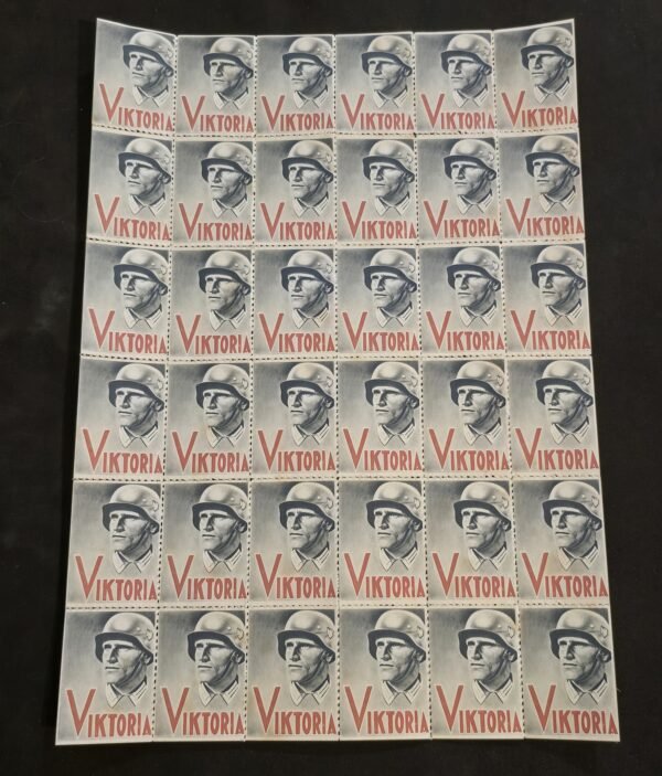 20250108_153945 VIKTORIA Steel Helmet Soldier Propaganda Stamp Sheet WW2 Nazi German Third Reich Military