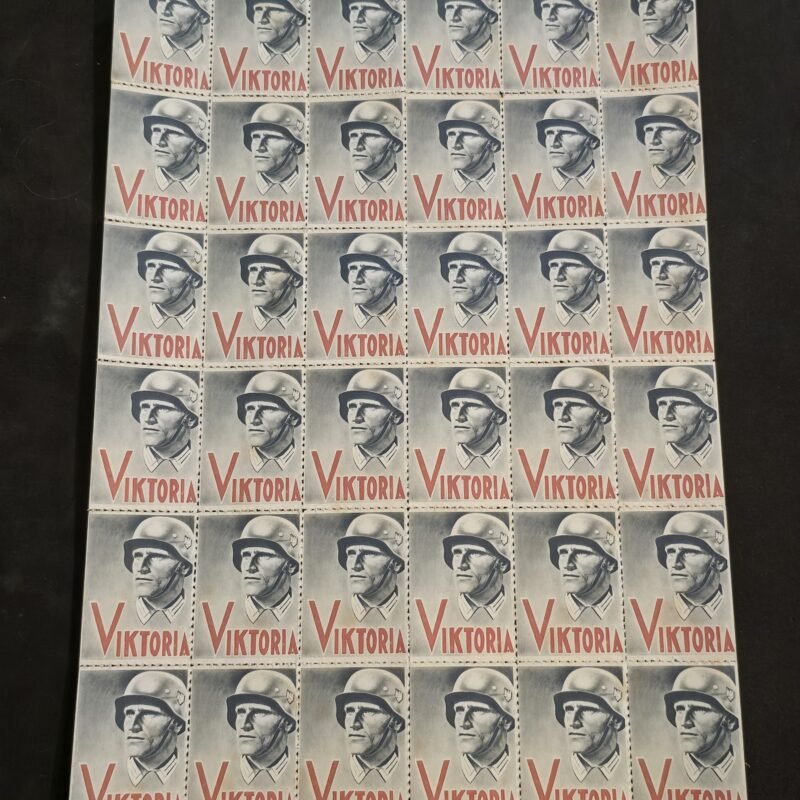 VIKTORIA Steel Helmet Soldier Propaganda Stamp Sheet WW2 Nazi German Third Reich Military