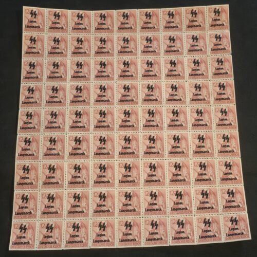 20250115_135139 SS Legion Langemarck Overprint RAD Stamp Sheet MNH WW2 Nazi German NSDAP Third Reich