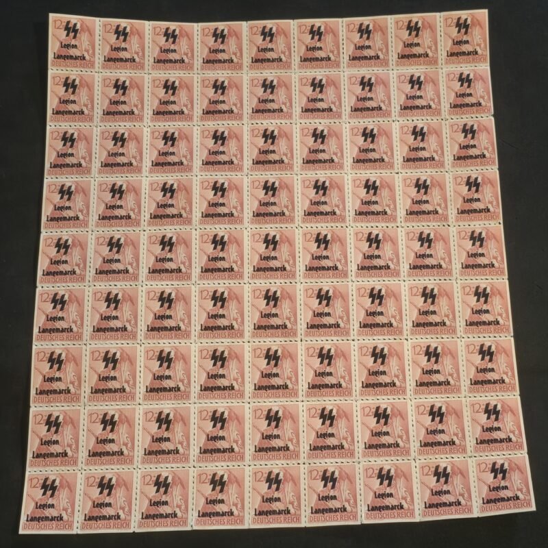 SS Legion Langemarck Overprint RAD Stamp Sheet MNH WW2 Nazi German NSDAP Third Reich