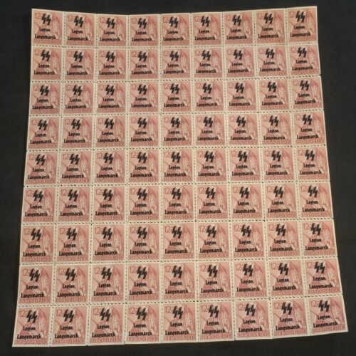 20250115_135139.jpg RAD Stamp Sheet w SS Legion Langemarch Overprint WW2 Nazi German Third Reich
