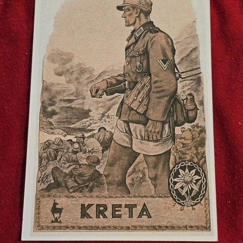20250115_172722.jpg KRETA Mountain Climber w Edelweiss Postcard WW2 Nazi German Third Reich