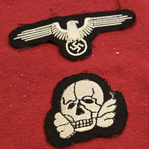 20250208_181950-977fc07.jpg WW2 Nazi German SS Cap Set Swastika Eagle + Deathshead Skull Patches