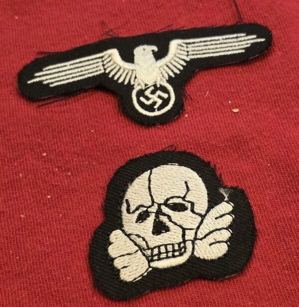 20250208_181950-977fc07.jpg WW2 Nazi German SS Cap Set Swastika Eagle + Deathshead Skull Patches