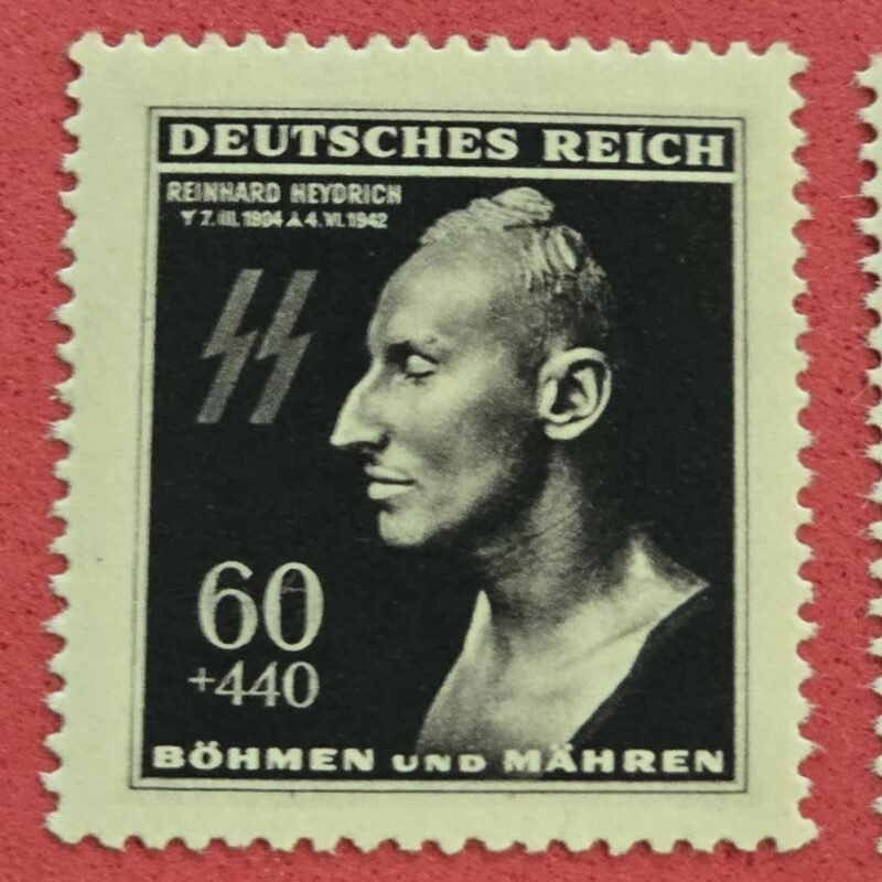20250211_120954.jpg Nazi German SS Reinhard Heydrich Death Mask Stamp WW2 Germany NSDAP