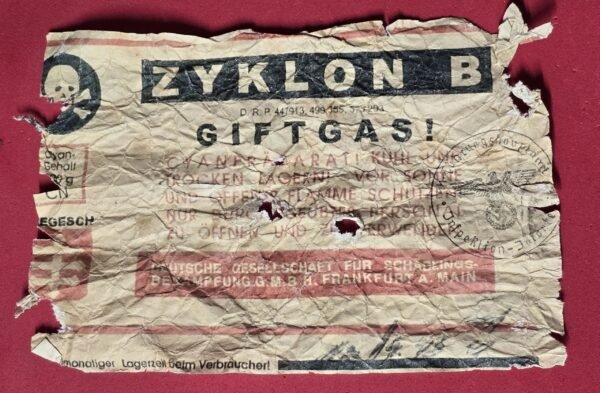 20250212_184940.jpg ZYKLON B GIFTGAS! Can Canister Label WW2 Nazi Germany Jewish Holocaust