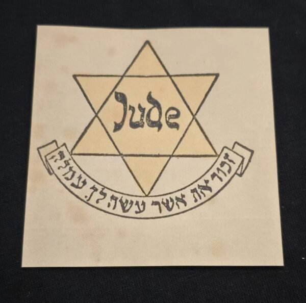 20250214_164708-133376a.jpg JUDE Star of David Jewish Large size stamp label WW2 German Third Reich Holocaust Ghetto Getto Vignette MNH