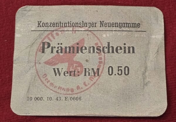 20250216_175157.jpg WW2 German SS Officers Concentration Camp Neuengamme Currency Note .50 Reichsmark