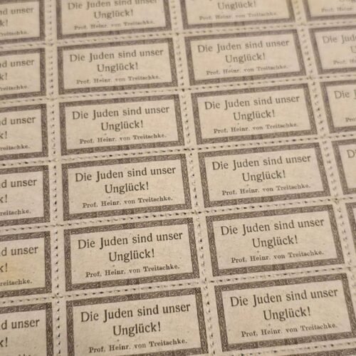 20250219_190441.jpg The Jews are our misfortune! WW2 Nazi German Third Reich Anti-Semitic Jewish Propaganda Stamp Sheet of 60