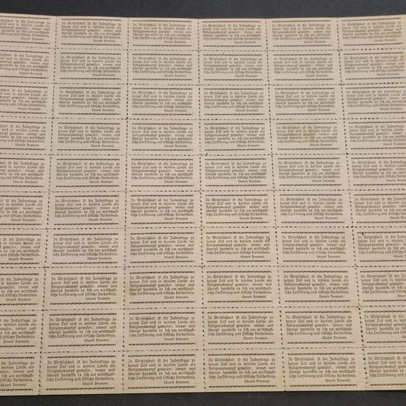 20250219_190454.jpg The Jewish question! WW2 Nazi German Third Reich Anti-Semitic Jewish Propaganda Stamp Sheet of 60