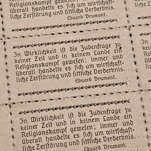 20250219_190459.jpg The Jewish question! WW2 Nazi German Third Reich Anti-Semitic Jewish Propaganda Stamp Sheet of 60