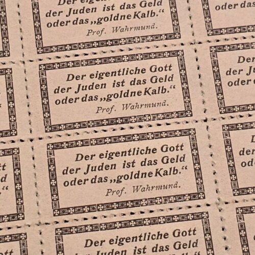 20250219_190516.jpg The true gods of Jews is money WW2 Nazi German Third Reich Anti-Semitic Jewish Propaganda Stamp Sheet of 60
