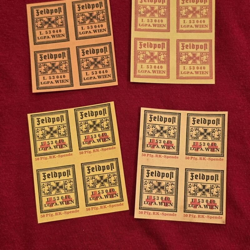 20250311_170852.jpg Feldpost Stamp Blocks x 4 16 stamps WW2 Nazi German Third Reich NSDAP