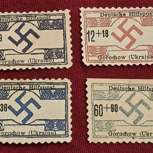 20250311_191902.jpg Nazi German Occupied Ukraine Swastika Stamp set x 4 WW2 WWII Third Reich