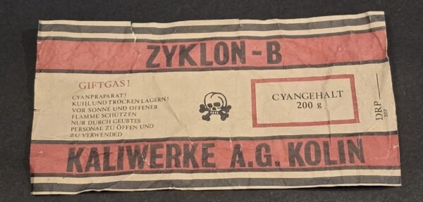 20250322_182548.jpg GIFTGAS! Zyklon B Canister Label WW2 Nazi German Third Reich