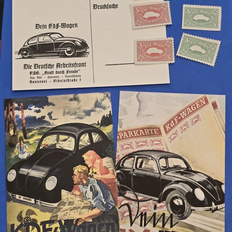 WWII Nazi German Third Reich Volkswagen KdF Wagen Postcards Savings Stamps VW Beetle Set