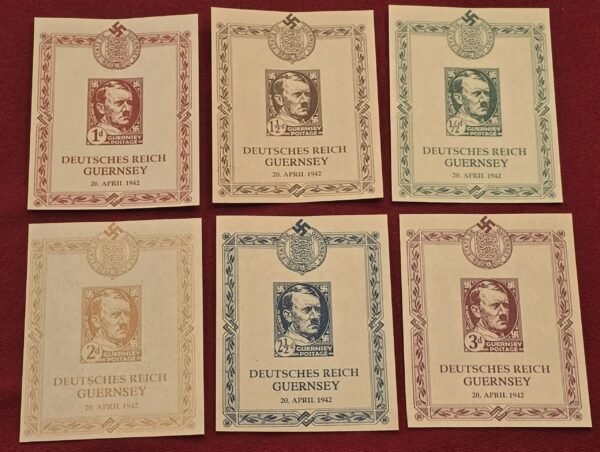 Adolf Hitler Deutsches Reich Guernsey Birthday Stamp Sheets x 6