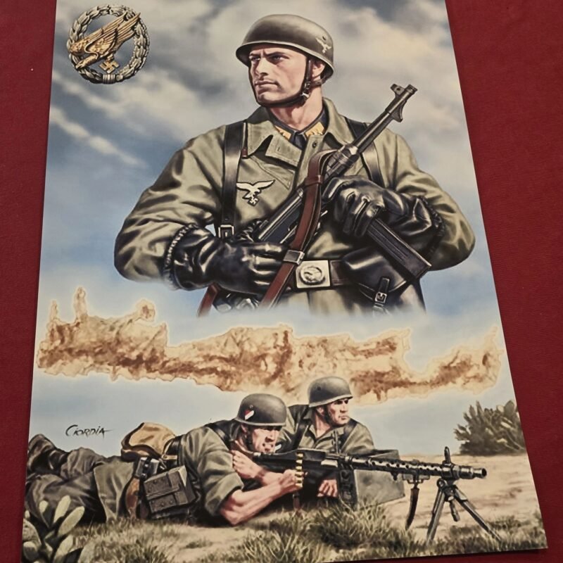 20250523_125003.jpg WW2 Nazi German Paratrooper Fallschirmjäger Poster Airborne Soldier MG Team Art