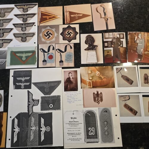 20250625_144103 WW2 German vintage photo lot Insignia Medals Badges Sword reference pics