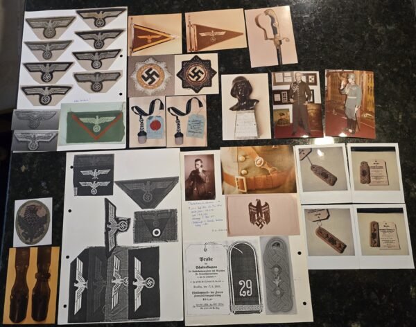 20250625_144103 WW2 German vintage photo lot Insignia Medals Badges Sword reference pics