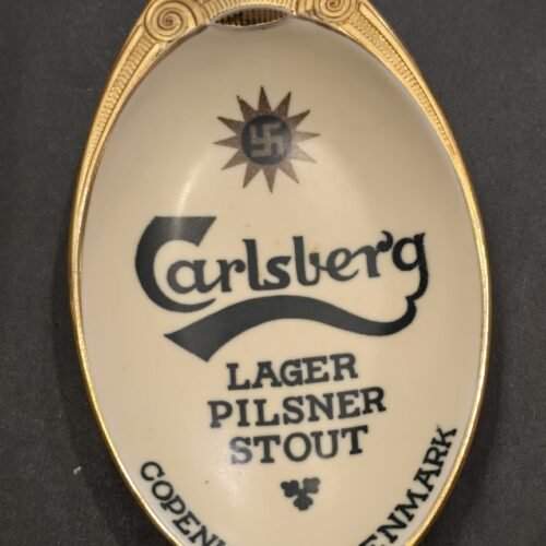 20250625_201055 RARE Early Carlsberg Lager Pilsner Stout Beer Porcelain Tray Dish w Swastika